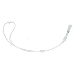 Cánula nasal SILICONIZADA DE ALTO FLUJO NEONATAL (blanca) de flujo óptimo max. 7 LPM con adaptador para circuito, compatible con F&P RT329, AIRVO 2, OPTIFLOW c/adaptadores de 15mm y 22mm
