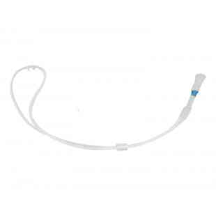 Cánula nasal SILICONIZADA DE ALTO FLUJO INFANTIL (azul) de flujo óptimo max. 7 LPM con adaptador para circuito, compatible con F&P RT329,, AIRVO 2, OPTIFLOW c/adaptadores de 15mm y 22mm