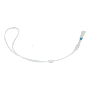 Cánula nasal SILICONIZADA DE ALTO FLUJO INFANTIL (azul) de flujo óptimo max. 7 LPM con adaptador para circuito, compatible con F&P RT329,, AIRVO 2, OPTIFLOW c/adaptadores de 15mm y 22mm