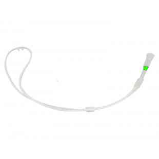 Cánula nasal SILICONIZADA DE ALTO FLUJO PEDIATRICA (verde) de flujo óptimo max. 8 LPM con adaptador para circuito, compatible con F&P RT329, AIRVO 2, OPTIFLOW c/adaptadores de 15mm y 22mm