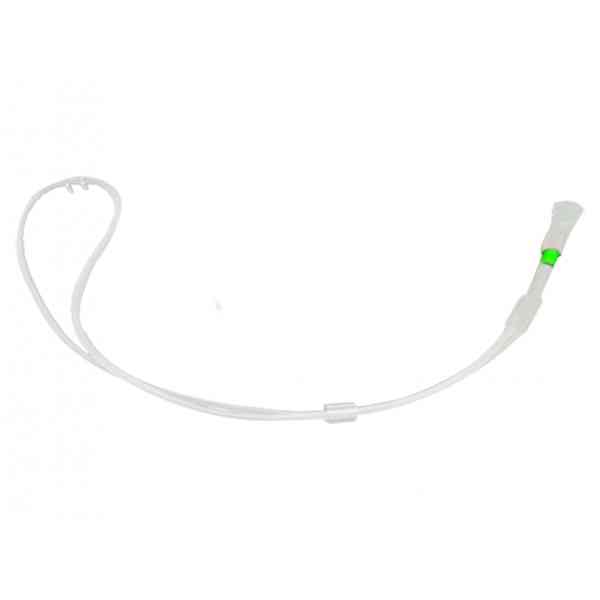 Cánula nasal SILICONIZADA DE ALTO FLUJO PEDIATRICA (verde) de flujo óptimo max. 8 LPM con adaptador para circuito, compatible con F&P RT329, AIRVO 2, OPTIFLOW c/adaptadores de 15mm y 22mm