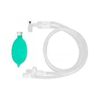 Circuito de anestesia EXPANDIBLE PEDIÁTRICO 26"-72" (66 cm -182 cm) con puerto, filtro Antibacteriano viral y bolsa de 1L,