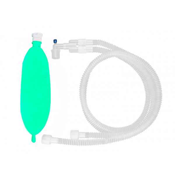 Circuito de anestesia EXPANDIBLE ADULTO 26"-72" (66 cm -182 cm) con puerto, filtro Antibacteriano viral y bolsa de 3L