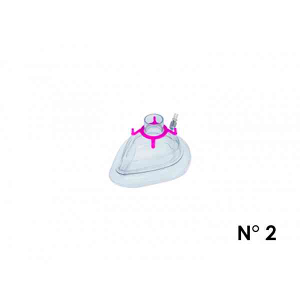 Mascarilla para anestesia "Fix Seal" #2, INFANTIL CON VÁLVULA (rosa)
