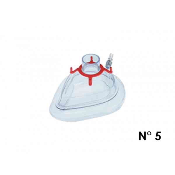 Mascarilla para anestesia "Fix Seal" #5, ADULTO MEDIANO CON VÁLVULA (roja)