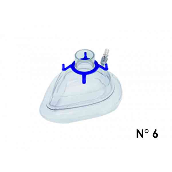 Mascarilla para anestesia "Fix Seal" #6, ADULTO GRANDE CON VÁLVULA (azul)