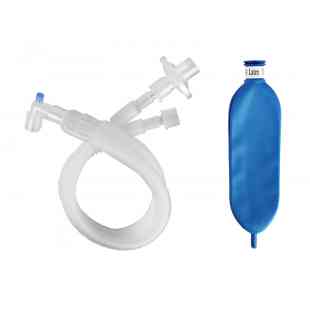Circuito de anestesia EXPANDIBLE PEDIÁTRICO 72" (180 cm), con puerto, filtro antibacteriano viral y bolsa de 1L