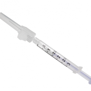 Jeringa para gasometría 3ml (3cc) con aguja de 23g x 25mm (1”), CON SISTEMA DE PROTECCIÓN CRICKETT 25U de Heparina balanceada, Pulset para sangre arterial ADULTO, con sistema Luer-Lock