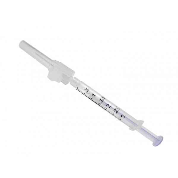 Jeringa para gasometría 3ml (3cc) con aguja de 23g x 25mm (1”), CON SISTEMA DE PROTECCIÓN CRICKETT 25U de Heparina balanceada, Pulset para sangre arterial ADULTO, con sistema Luer-Lock