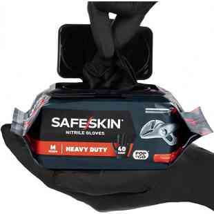 Guante de nitrilo Safeskin en paquetes dosificadrores POP-N-GO Heavy Duty mediano