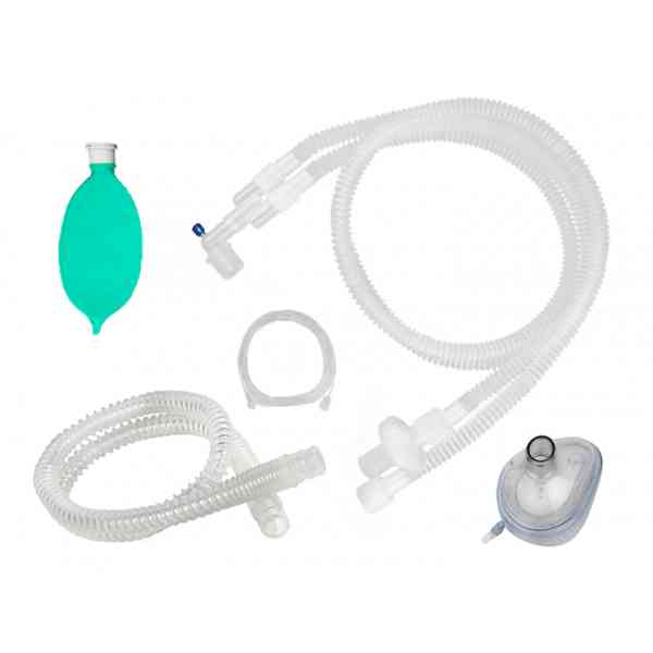 Circuito de anestesia CIRCULAR ADULTO 60" (152 cm), con puerto, filtro Antibacteriano viral, bolsa de 3L y mascarilla