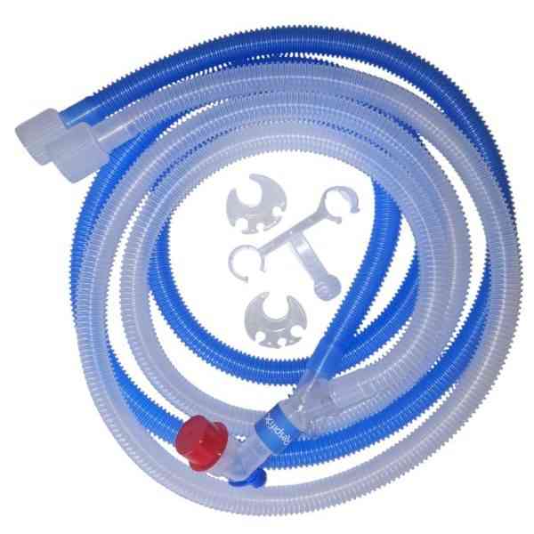 Circuito corrugado de ventilación adulto de 1.8m y conector.