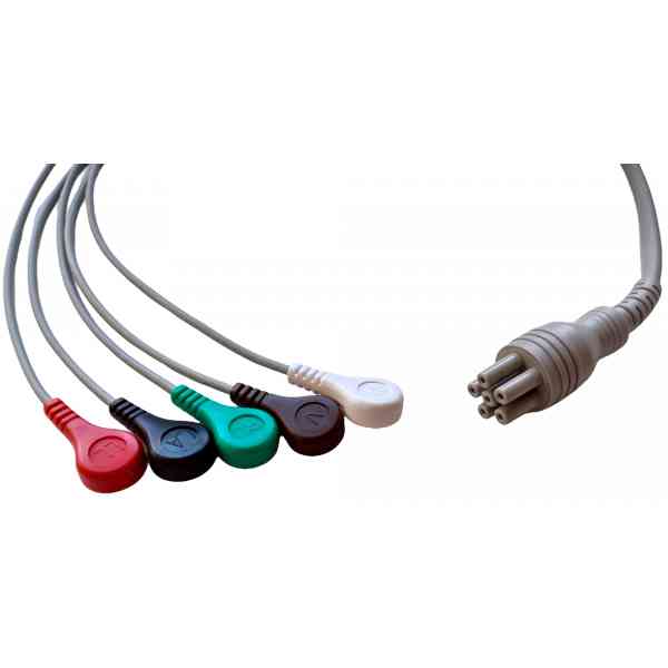 CABLE ECG DE 5 PUNTAS UNIDAD EN BROCHE CON RESISTENCIA DE 1K